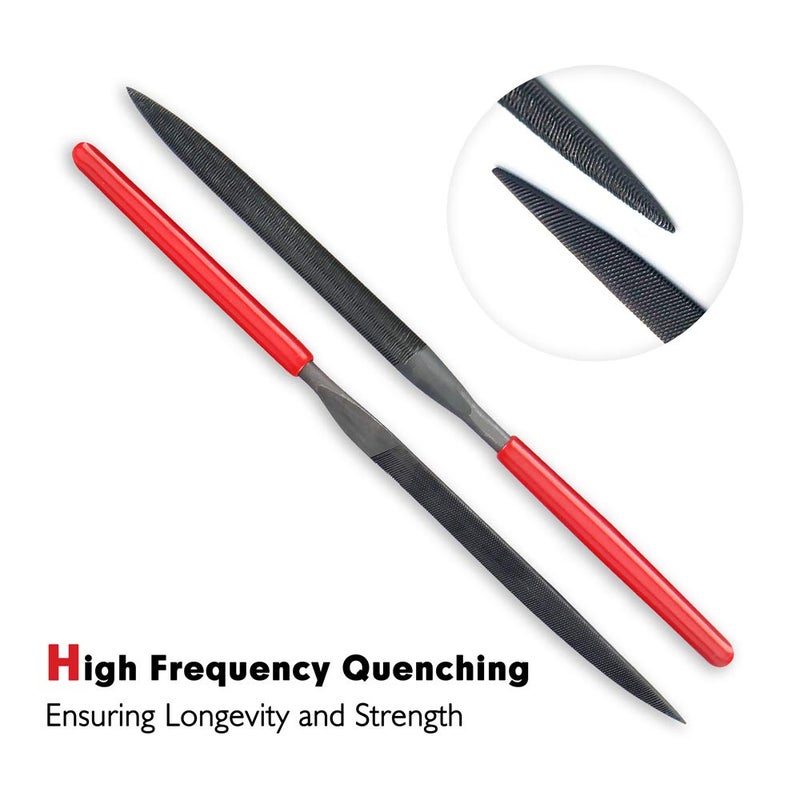 KALIM Needle File Set (10Pcs High Carbon Steel Files) and 1 Wire Cutter in A Carry Bag, File Tools for Soft Metal, Wood, Jewelry, Model, DIY, Hobby, etc. - Image 3